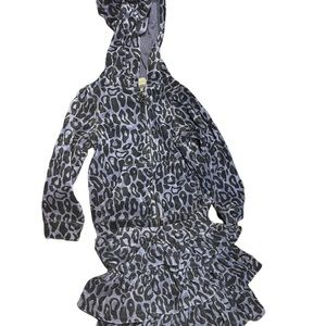 Adorable Blue & Black Leopard Print Hooded Sweat Set! Size 4.😍